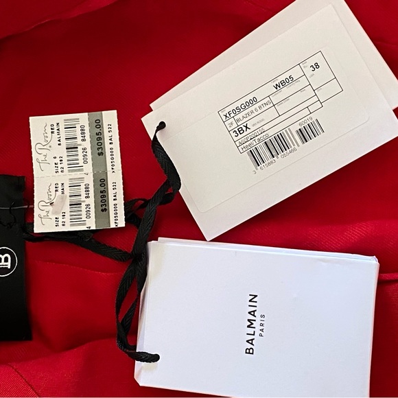 NWT Balmain blazer Grain De Poudre Double Breasted Jacket size 38 - Picture 7 of 13